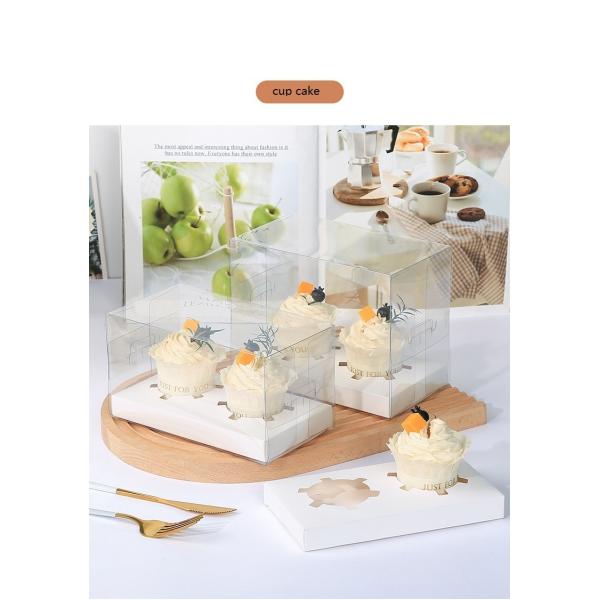 12 Holes Transparent Cupcake Box Kraft Paper Cake Box/Container for Regular Supply