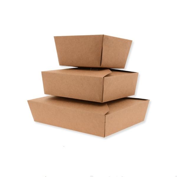 Disposable Takeout Kraft Paper Meal Prep Food Container for Fruit Vegetable Box Lunch