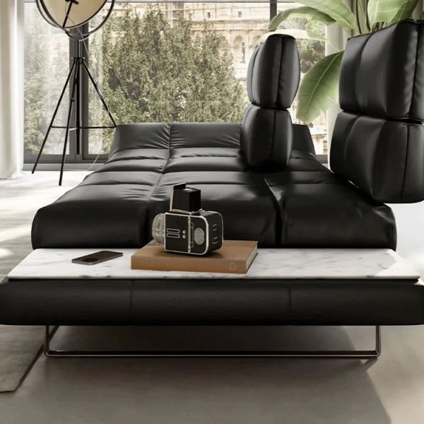 Italian All-leather Sofa Movable Modern Classic Corner Sofa Back Large Villa Luxury Leather Sofa