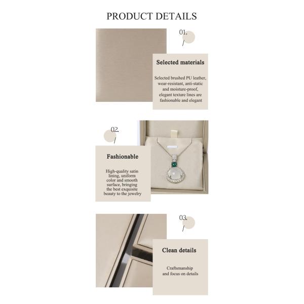 PU Leather Fabric Gold Ring Packaging Box Customized With Statin Lining