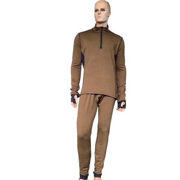 Brown pure cotton military tactical close-fitting comfortable thermal underwear set