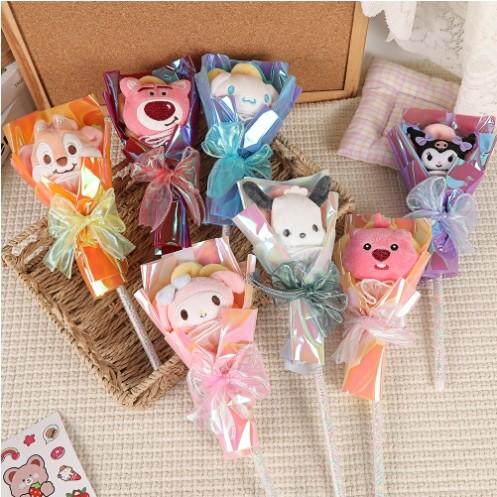 Childlike Cartoon Flash Fairy Wand Bouquet with Luminous Toys Plush 10x32cm