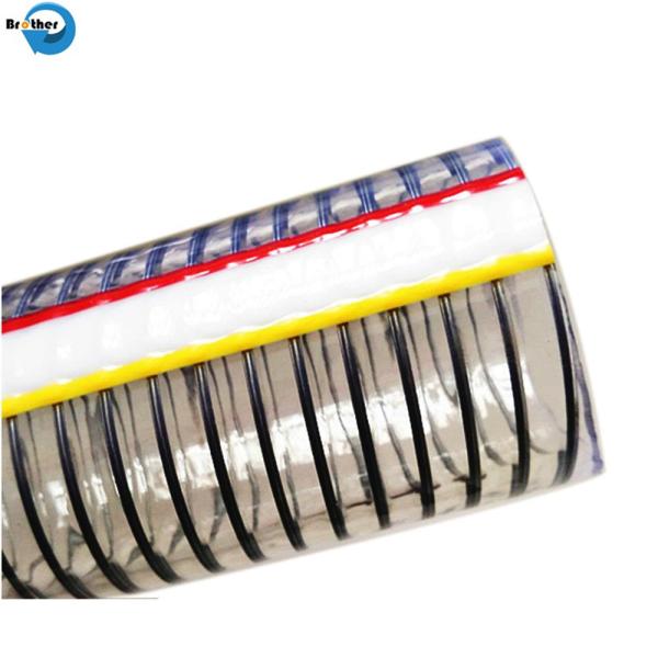 Flexible Clear PVC Spring Spiral Steel Wire Reinforced Water Fuel Suction Discharge Conduit Pipe Hose