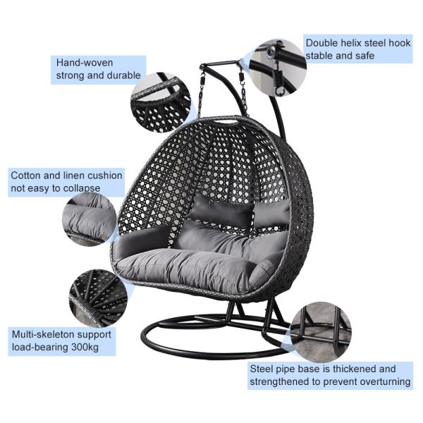 Modern Rattan Hanging Egg Chair With Stand The Perfect Addition to Your Outdoor Oasis