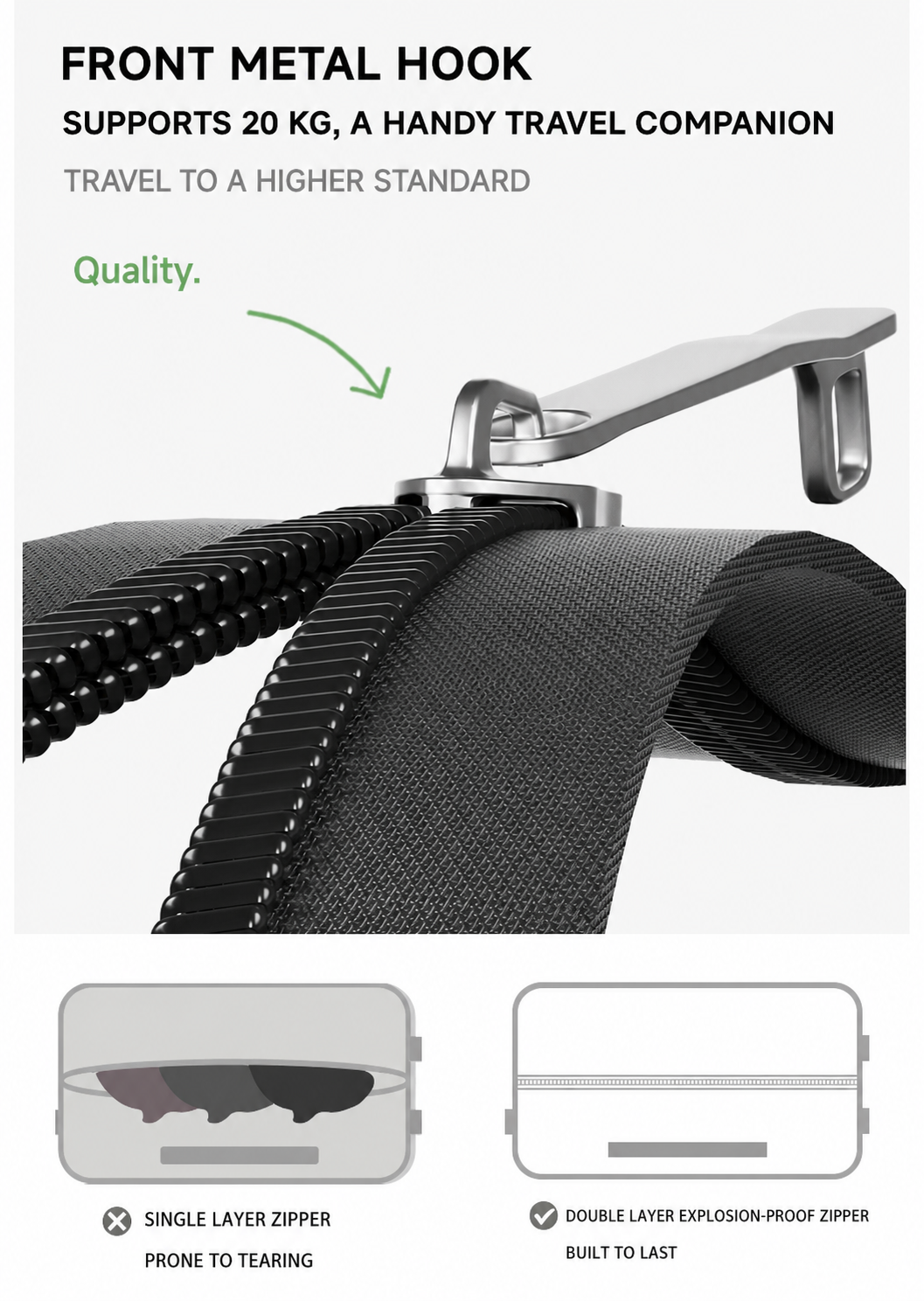 Deep Component Hard Shell Wide Trolley Luggage