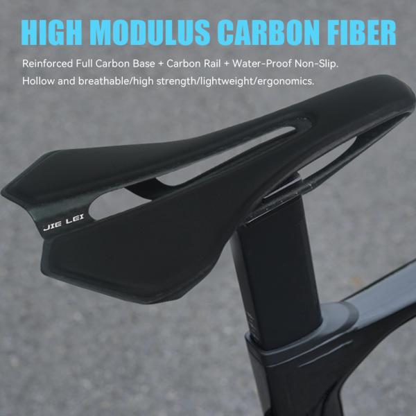 JIELEI Racing Bicycle Saddle Hollow Design Titanium/Steel Arch Carbon Fiber Material Massage Ventilation for Mountain Road Bikes