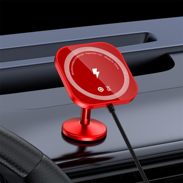 Magnetic Charging Mobile Phone Car Holder 15w Wireless Car Charger Mount Auto-sensing Car Phone Holder