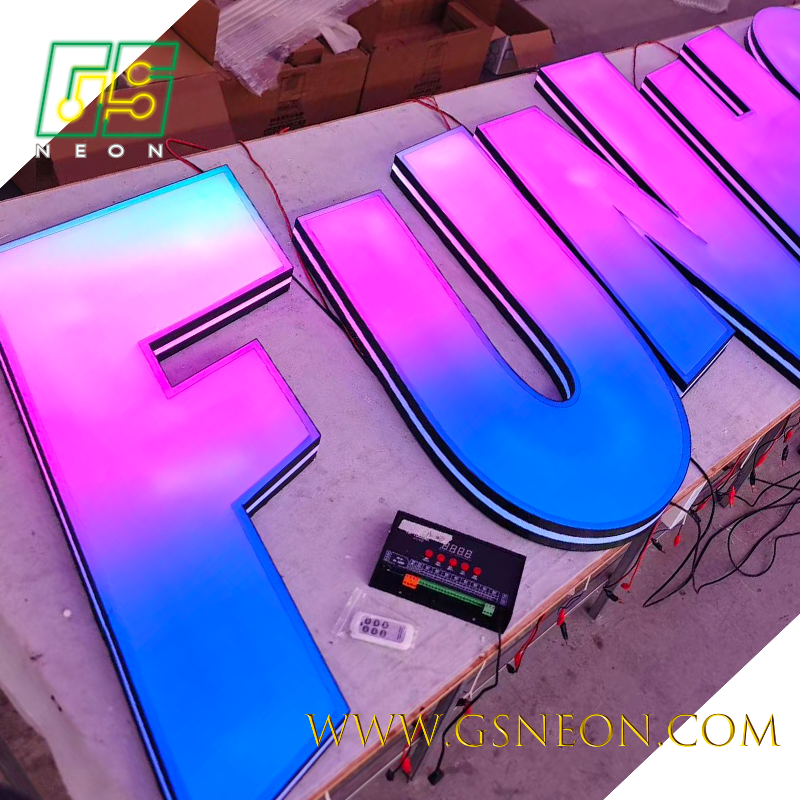 Creative Colorful LIT Letter Sign Acrylic RGB LED Storefront Sign For Events Parties Bars