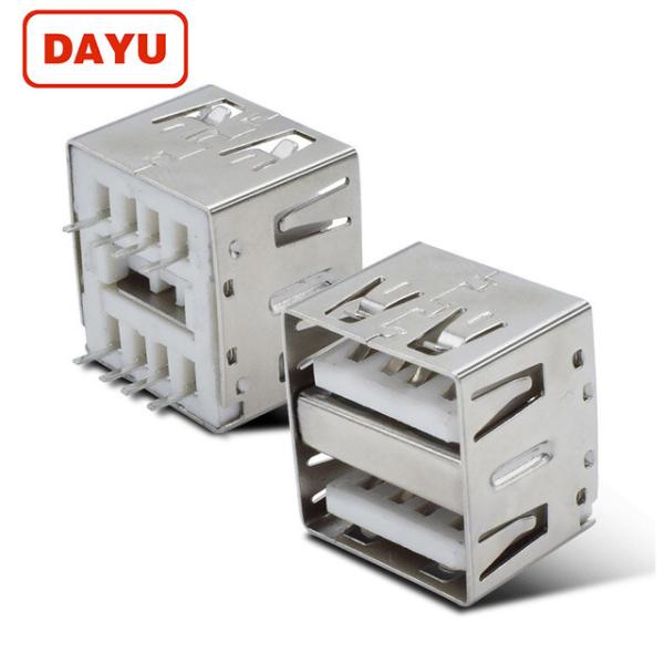 14mm 180 Degree DIP USB A Dual USB Female Connector Type A Plug Socket