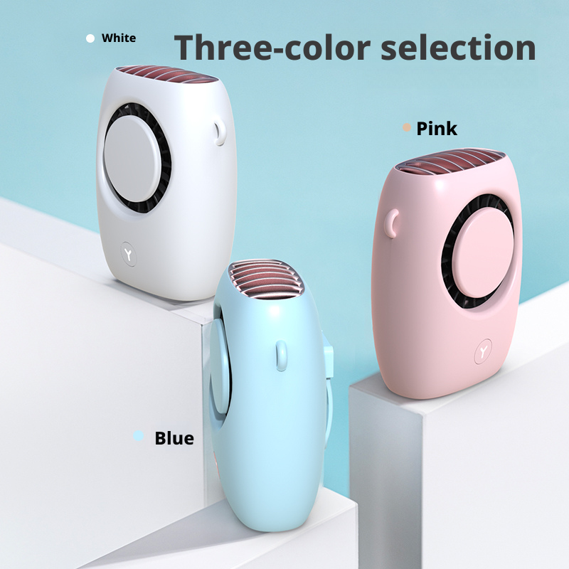 Custom Logo Mini Neck Fan With Power Bank 3 Speed Lightweight Portable USB Rechargeable