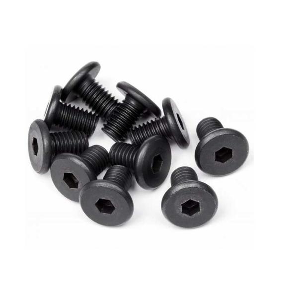Black Alloy Stainless Steel Torx Flat Head Screws M12 Zinc Plated Extra Slim