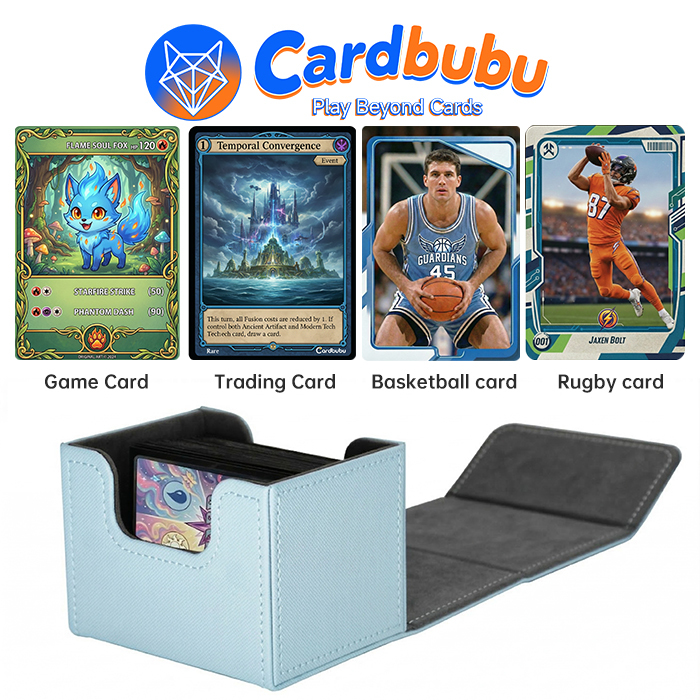 Horizontal Leather Card Deck Box PU Leather Mtg Card Storage For TCG