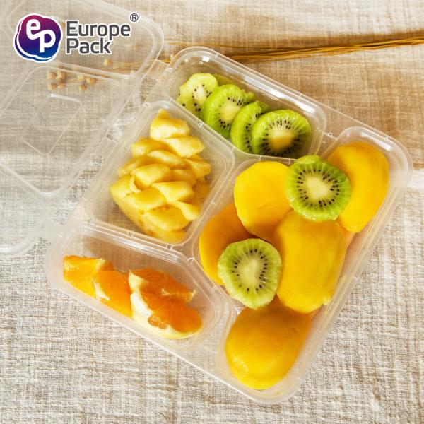 4 Compartment restaurant food containers disposable plastic take away bento box for fast food meal sushi