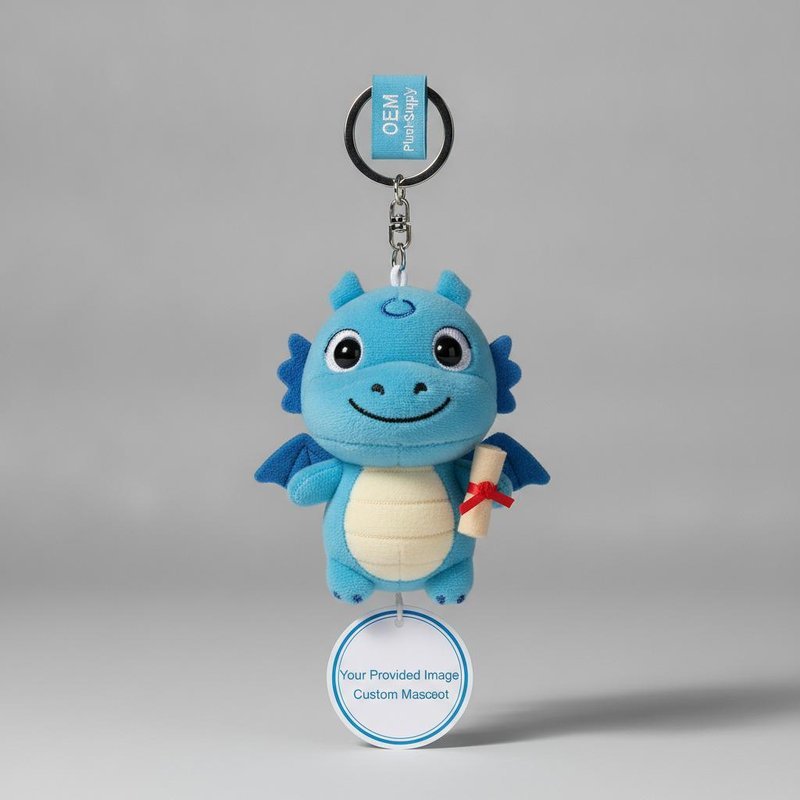 OEM Custom Plush Keychain High Quality Custom Mascot Keychain by Your Provided Image Plush Keychain Supplier