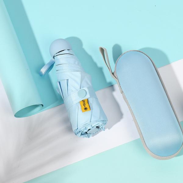 5 Folding Sunshade Small Pocket Sunny and Rainy Umbrella Women Dual- Sunscreen Design