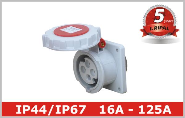 63A 125A Industrial Power Socket / Pin And Sleeve Receptacle Custom