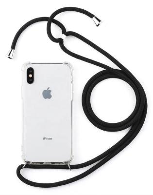 Transparent TPU PC Acrylic Crossbody Strap Mobile Phone Case Iphone X Xs Sports Style