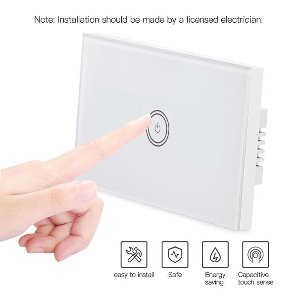 Tempered Glass WIFI Smart Wall Light Switch Touch Type 1/2/3/4 Gang Customized