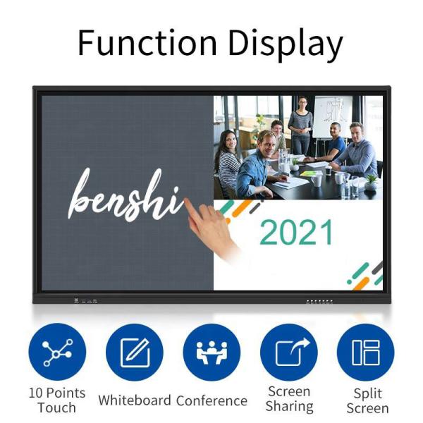 65 75 86 98 Inch 4k Interactive Whiteboard Smart TV Board All In One Screen Panel With Camera