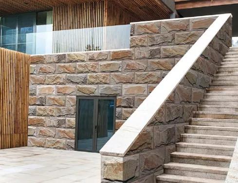 Beige CE Scratch Resistant Outdoor Stone Cladding Tiles 20x40cm