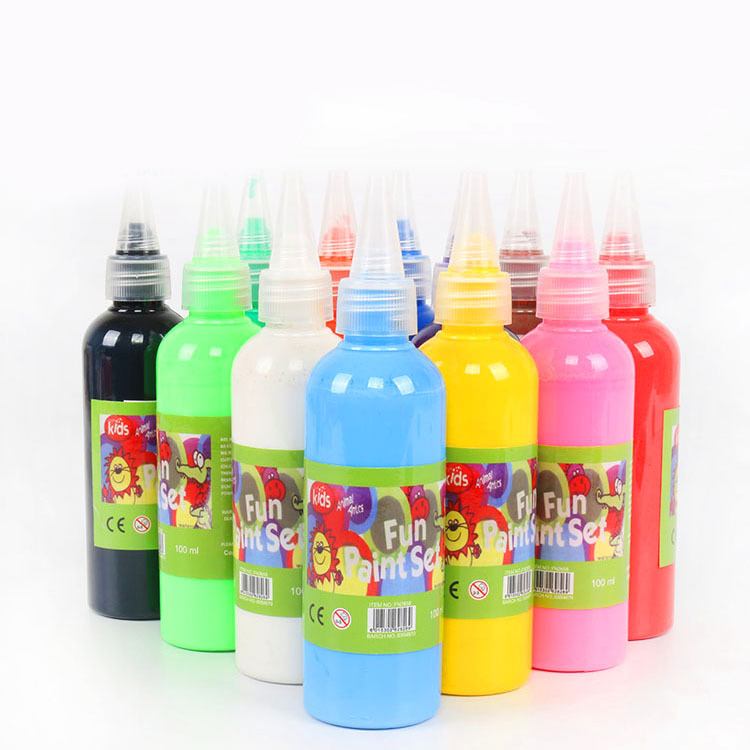 100ml 12 Colours Non-Toxic Custom Logo Washable Liquid Acrylic Paint For Kids