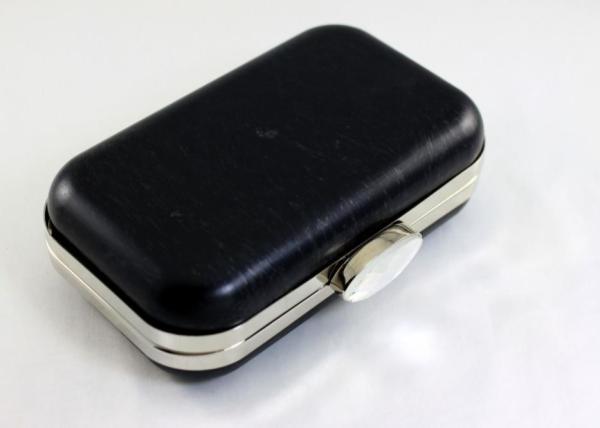 20.5cm Acrylic Closure Silver Oval Box Clutch Frames With Silk Print Logo