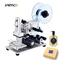 YM120 Máquina de rotulagem plana manual para caixas de papelão / garrafas quadradas / latas de estanho