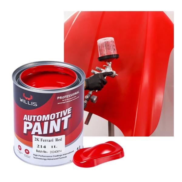 2K base dura Vermelha Auto Pintura Colores, 2K Ferrari Vermelha Auto Refinish Paint Car Paint Restauração
