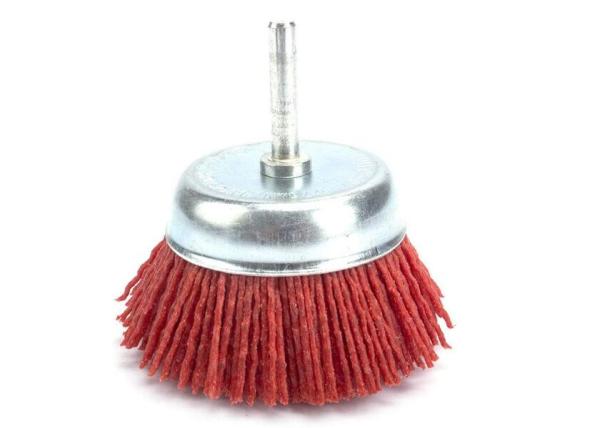 75mm Grey Abrasive Cup Nylon Drill Brush with Shank Grit 240 for Removal Rust Paint