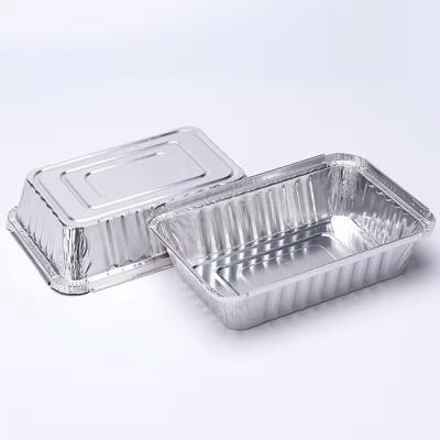 Container Box Tray Alumínio Cap Rectangular Viagem Alumínio Foil Container