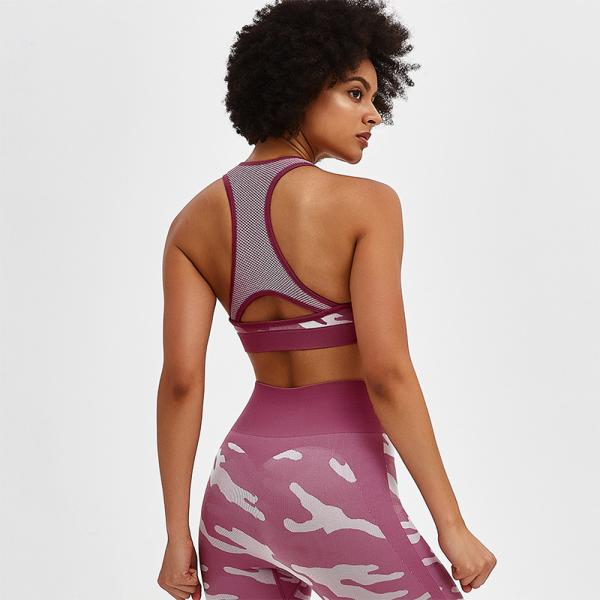 Фабрика OEM Производитель Пользовательский логотип Spandex Ladies Sports Bras Army Camo Women Racer Back Tank