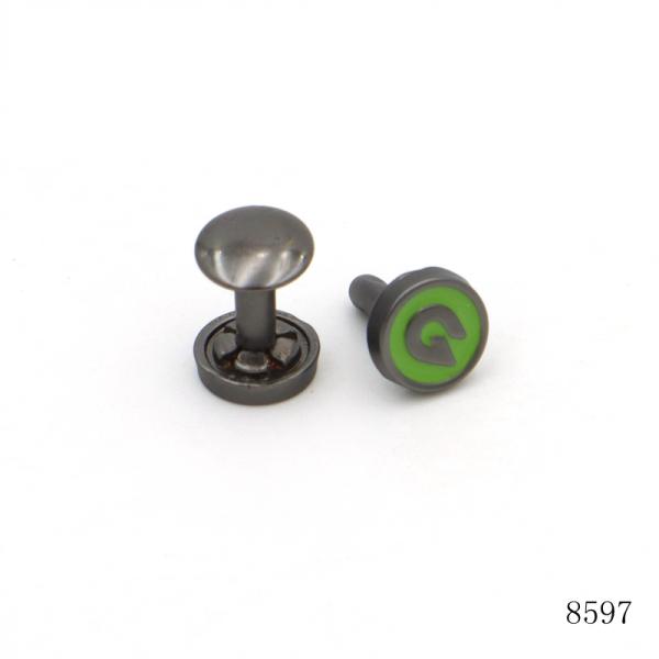 Matte Gunmetal Metal Rivet Studs 9mm Custom Logo Rivets For Bag Handbag