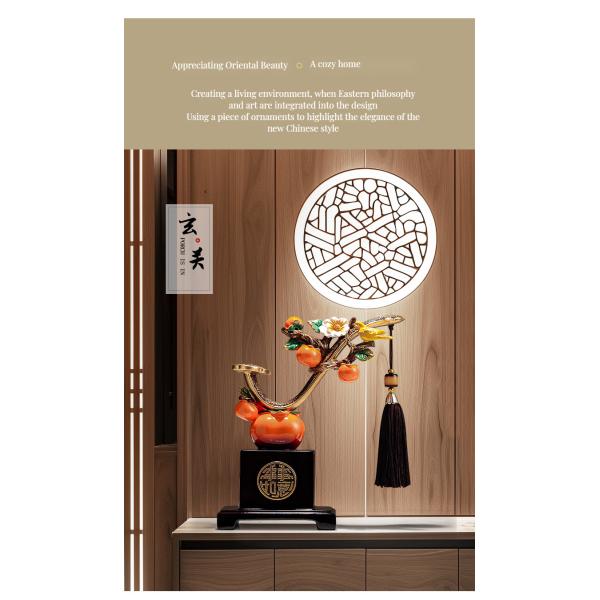 Decorative Modern Multi-Functional TV Stand Wine Storage Cabinet in End Persimmon Woodwork