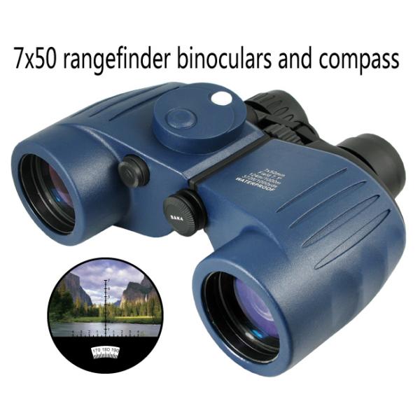 blue 7x50 waterproof binoculars and compass 7x50 rangefinder  marine waterproof binoculars