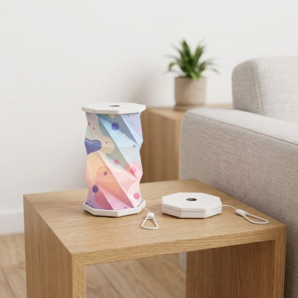 Rechargeable Origami Mini Rotating Paper Lamp Desk Lights E26 Touch Control Birthday Gift