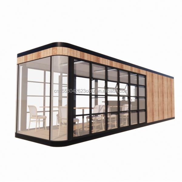 Cuadro de acero acero galvanizado doblado 180g Diseño moderno 20ft 40ft Prefab Container Casa para cafeterías móviles Restaurantes
