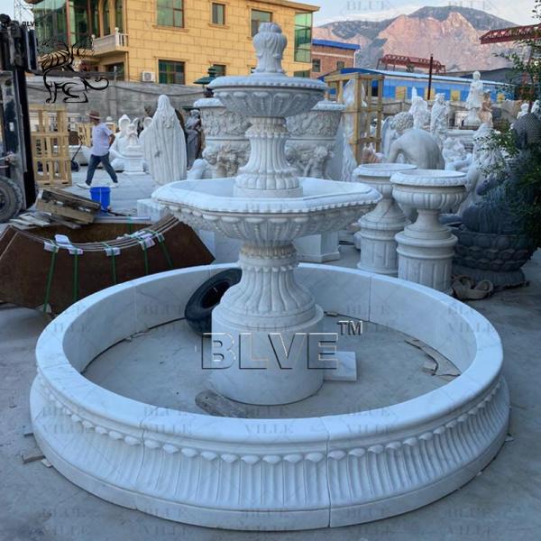 Marble Water Fountain Natural Stone Granite Garden 3 Tier Fountains Large Outdoor Factory Custom
