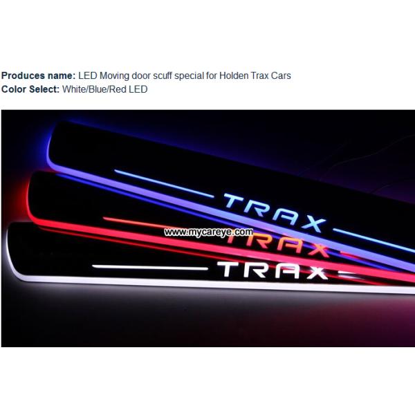 Holden Trax Car accessory stainless steel scuff plate door sill plate lights LED