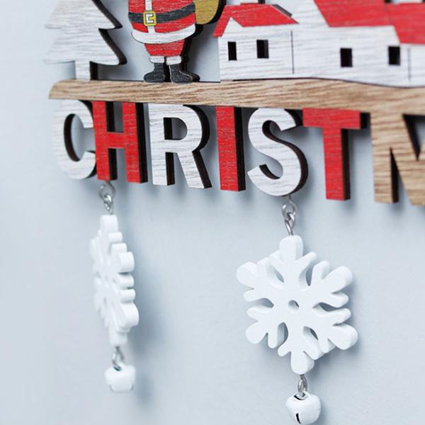 Home Restaurant Wooden Christmas Door Hanging Santa Snowman Elk Decoration