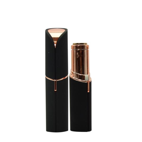 Rechargeable Mini Painless Face Hair Remover Gold Plated Lipstick Shaped