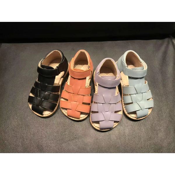 2cm Heel CE CPC Leather Sandals Toddler Dress Shoes