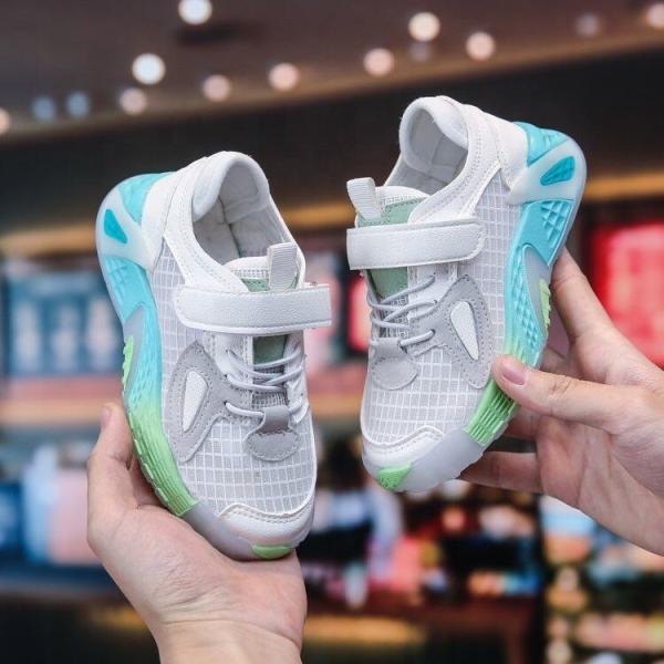 Illuminated Sole ODM Printing Children'S Sport Shoes Light Breathable Upper