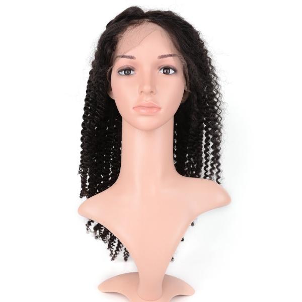 Full Lace Curly Human Hair Wigs Medium Size For Black Women , 130% Density