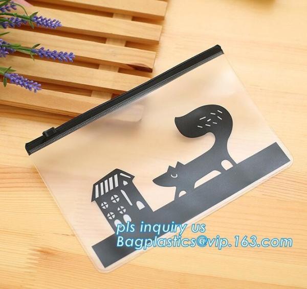 slider packaging bag for garment, Zip Slider Bag garment bag with hanger, Clear frosted PVC / EVA reusable slider bags