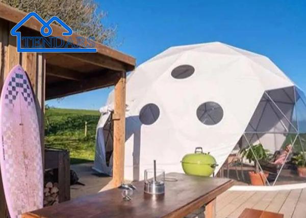 8m Diameter Igloo Geodesic Dome Steel Structure Camping Tent  Round Dome Glamping Tent For Trade Show