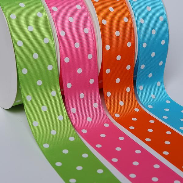 Fancy 1 Inch Grosgrain Ribbon , Smooth Touch Feeling Custom Logo Ribbon