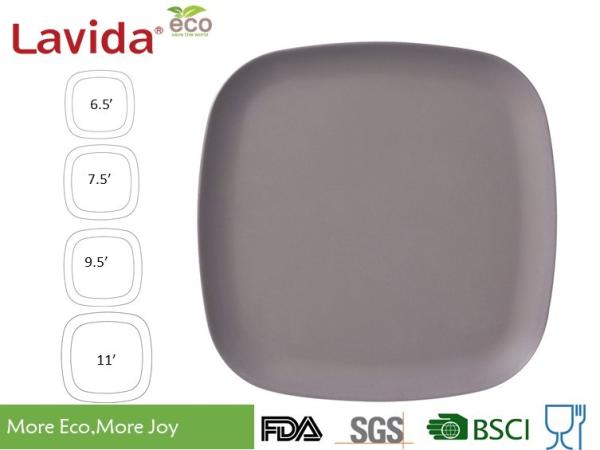 Tasteless Bio Bamboo Fiber Plates Heavy Metal Free Contemporary Fashionable Design