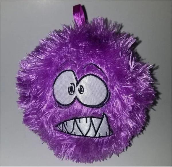 Unisex 6 Purple Furry Monster Plush Round Ball Stuffed Animal Toy Alien PVC Inner Ball Material