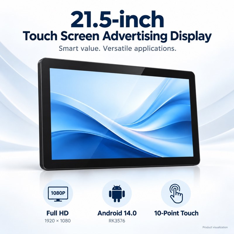21.5 Inch Full HD Touch Screen Advertising Display Monitor RK3576 Android 14.0
