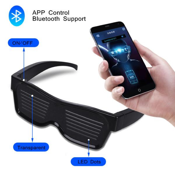 Magic Scrolling LED Glowing Glasses , Rechargeable Led Message Glasses
